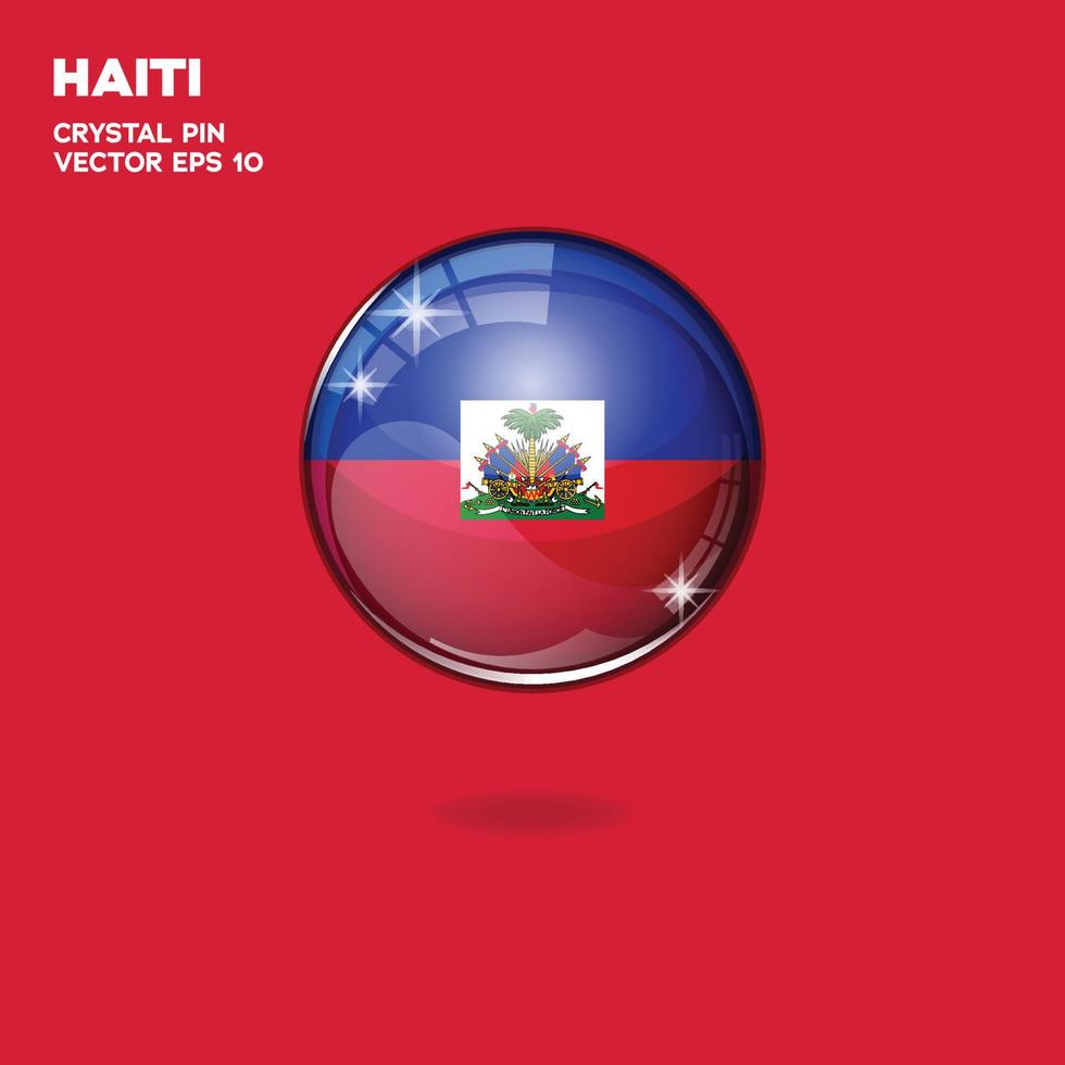 botões 3d da bandeira do haiti vetor