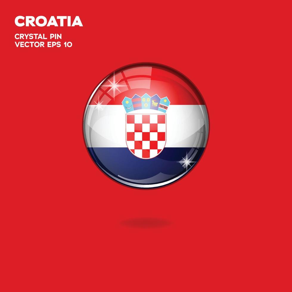 botões 3d da bandeira da croácia vetor