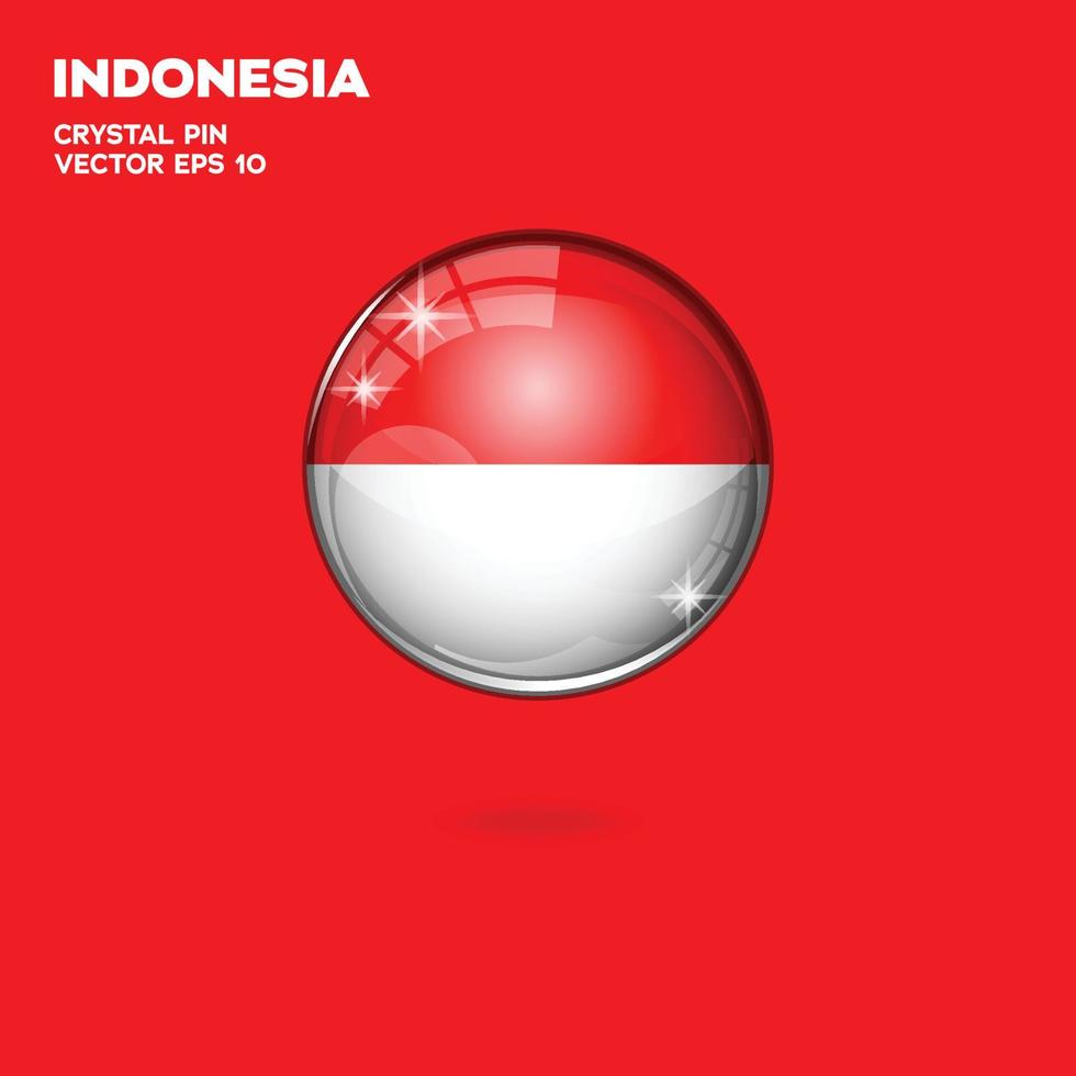 botões 3d da bandeira da indonésia vetor
