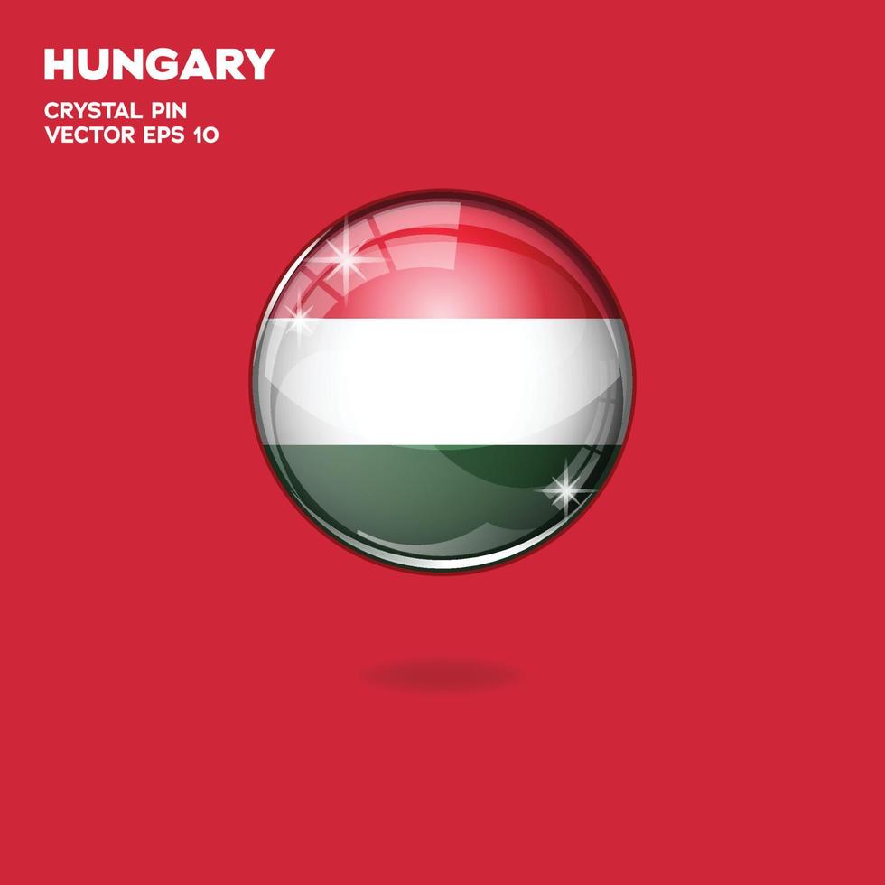 botões 3d da bandeira da Hungria vetor