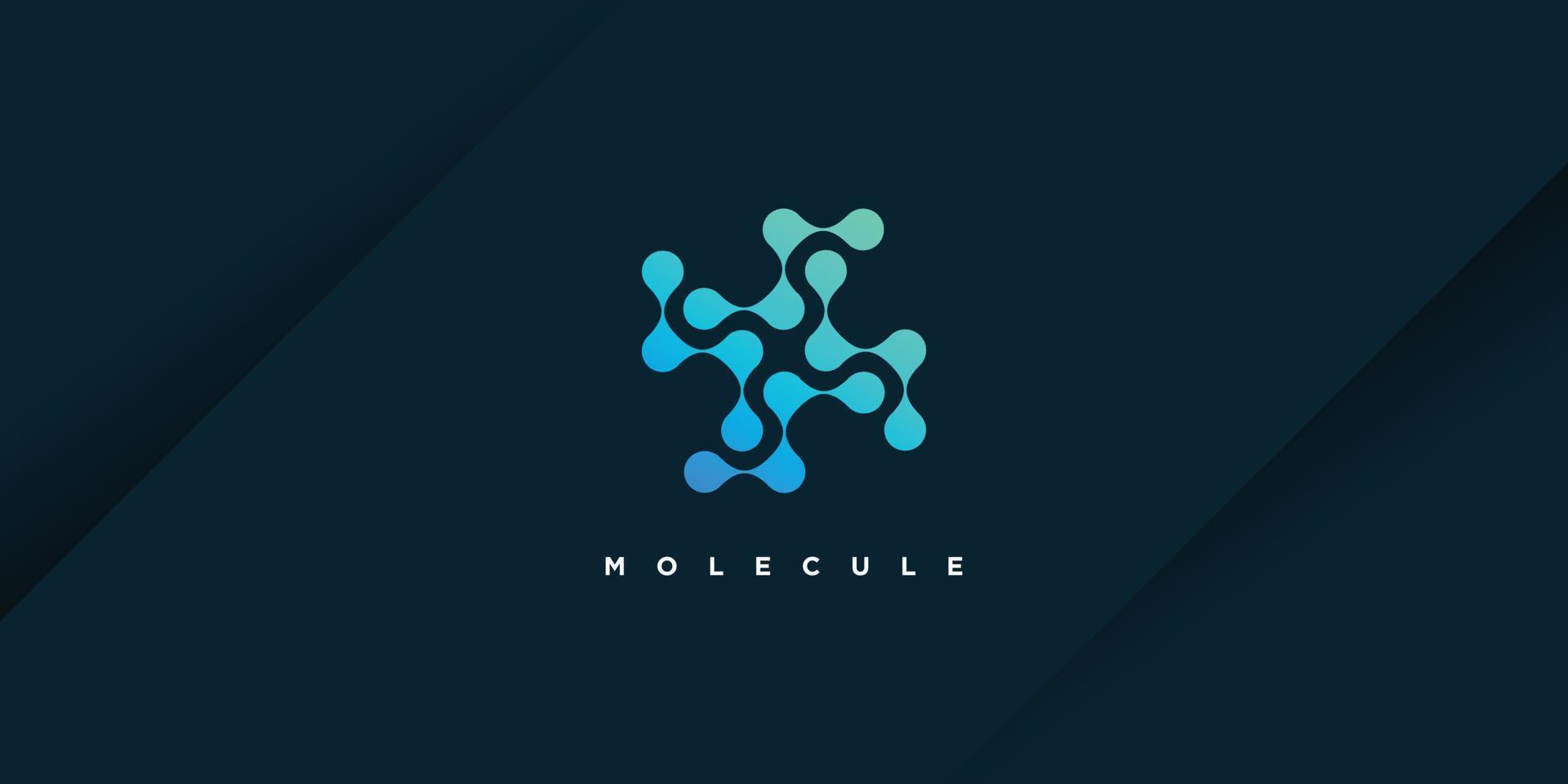 vetor de design de logotipo de molécula com estilo único criativo moderno
