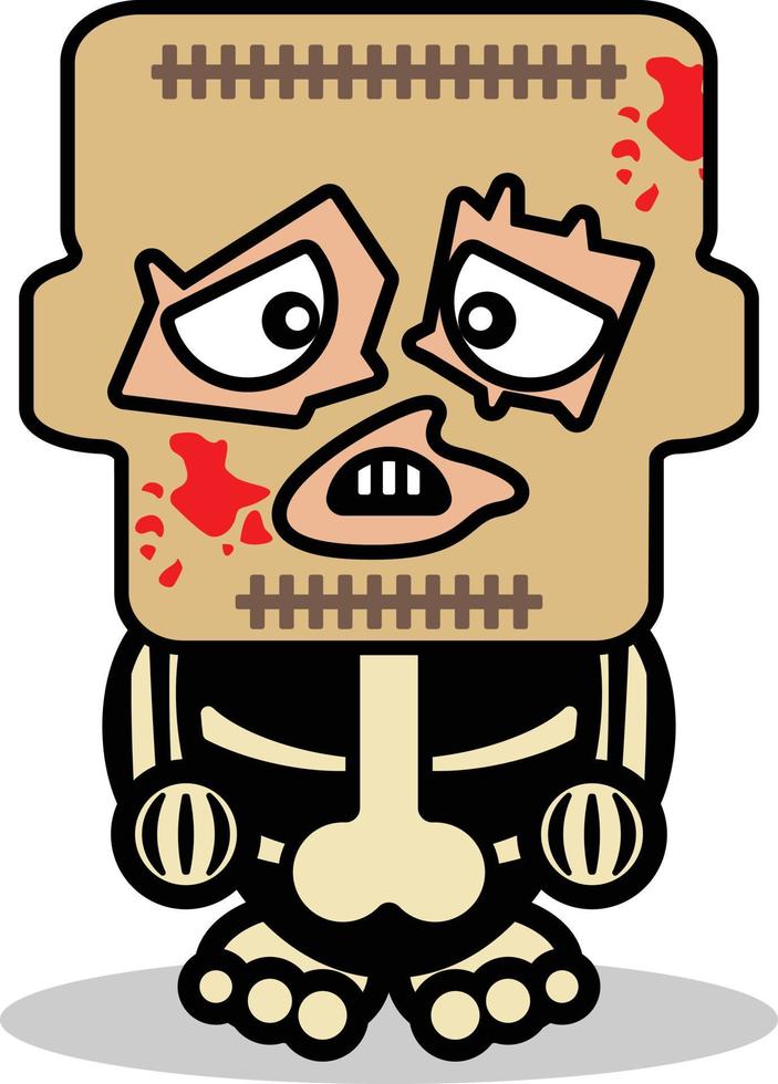ilustração em vetor de desenho animado de personagem de mascote de osso cute leatherface