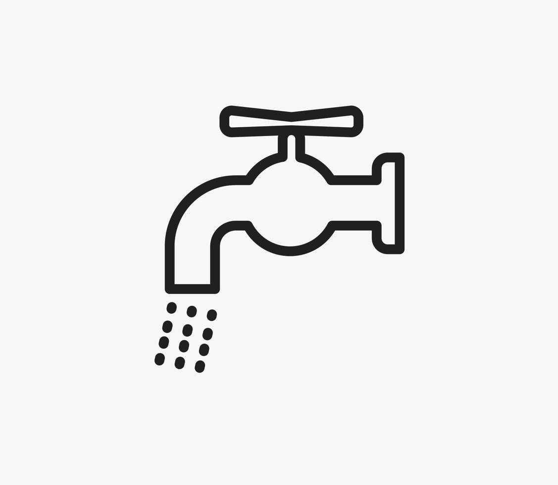 estilo simples de vetor de ícone de água da torneira