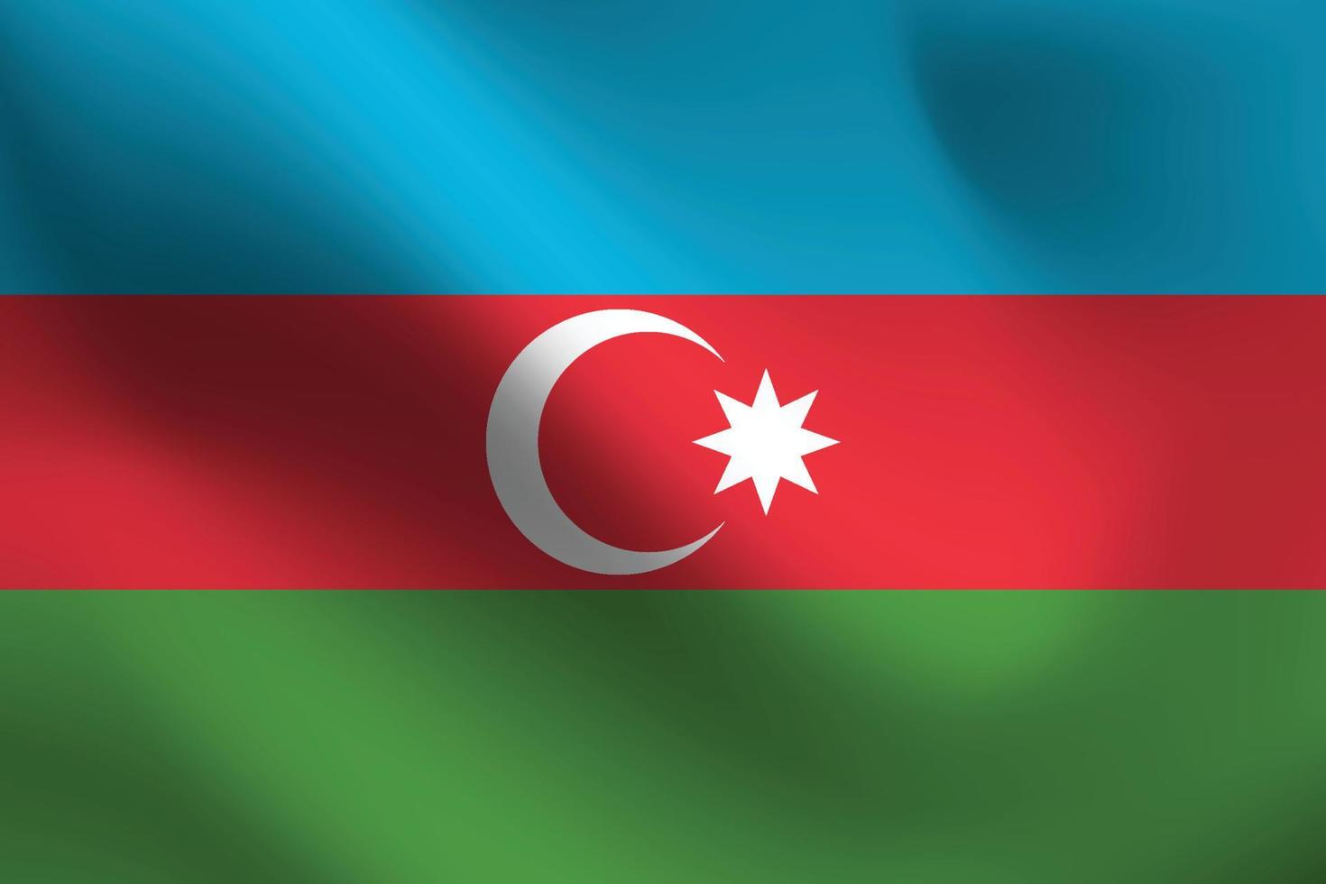 feche acenando a bandeira do azerbaijão. símbolos de bandeira do azerbaijão. vetor