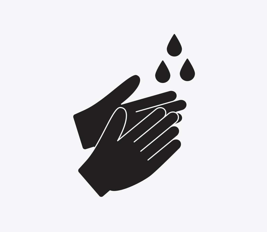 estilo simples de vetor de ícone de lavar as mãos