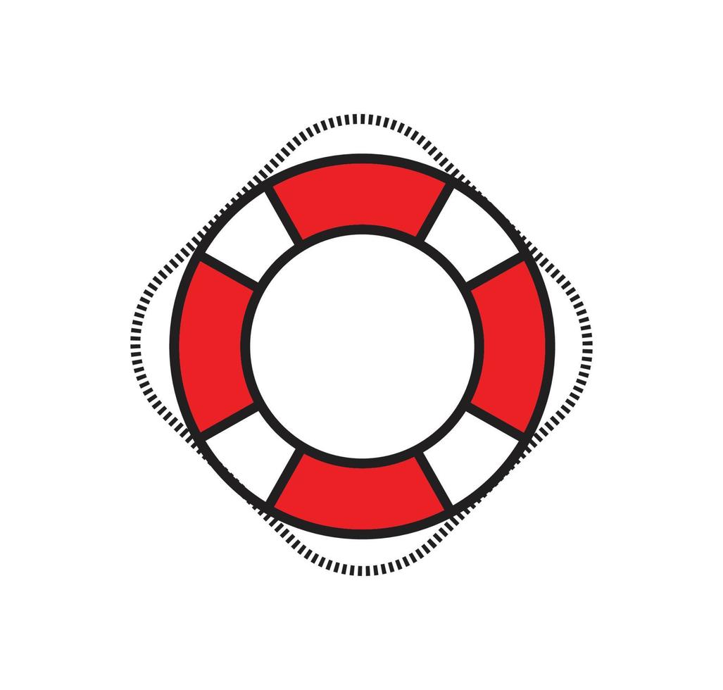 ilustração de estilo plano de vetor de ícone de boia salva-vidas