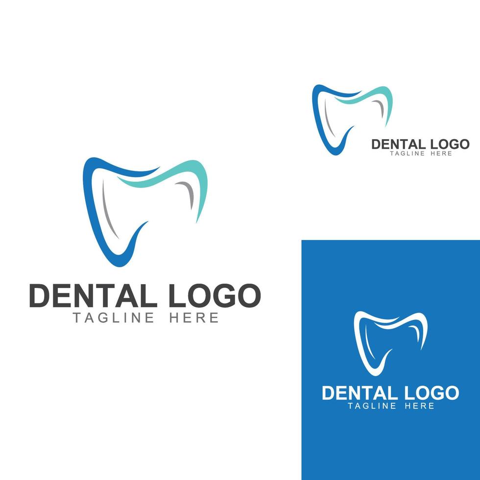 logotipo odontológico, logotipo para saúde bucal e logotipo para atendimento odontológico. usando um conceito de design de vetor de ilustração de modelo