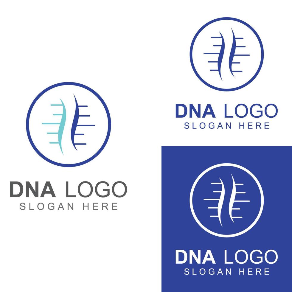 logotipo de vetor de DNA. logotipo médico moderno, com design de modelo de ilustração vetorial