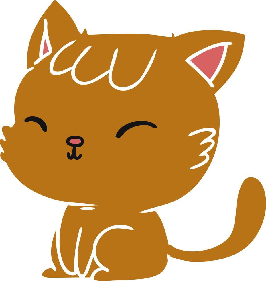 desenho de gato kawaii fofo vetor