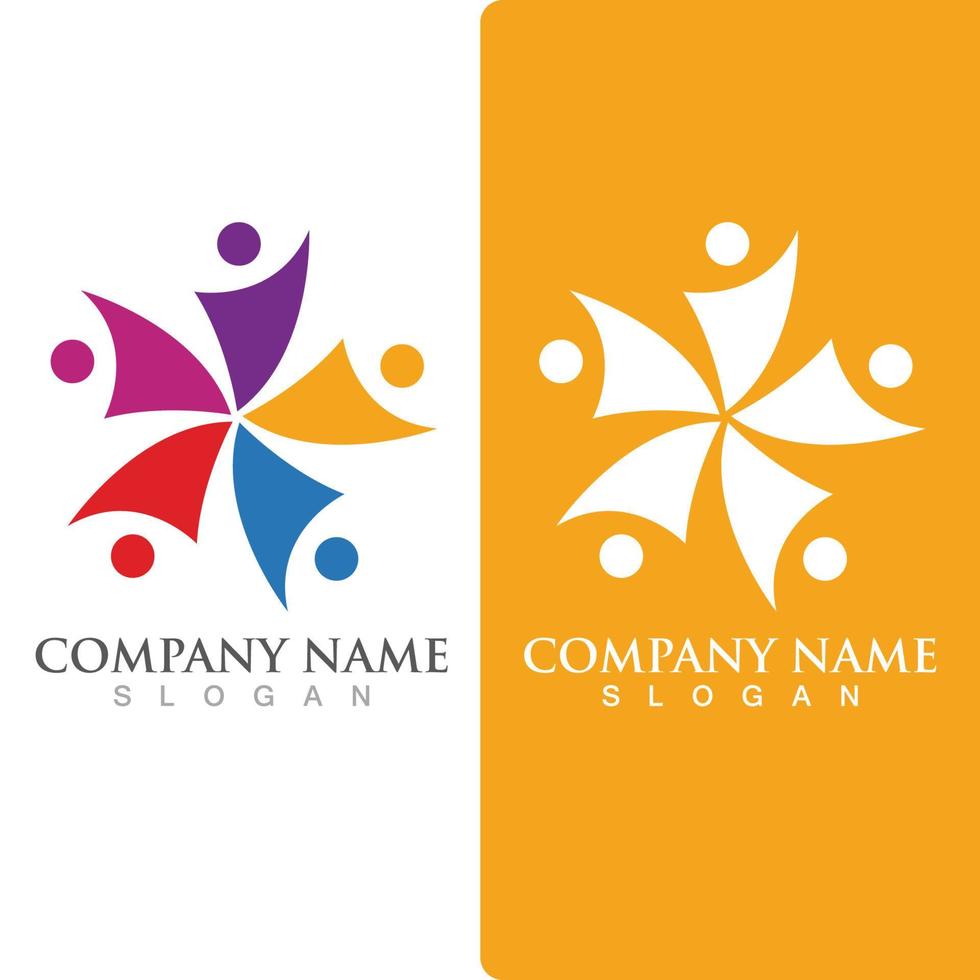 logotipo do grupo comunitário, rede e ícone social vetor