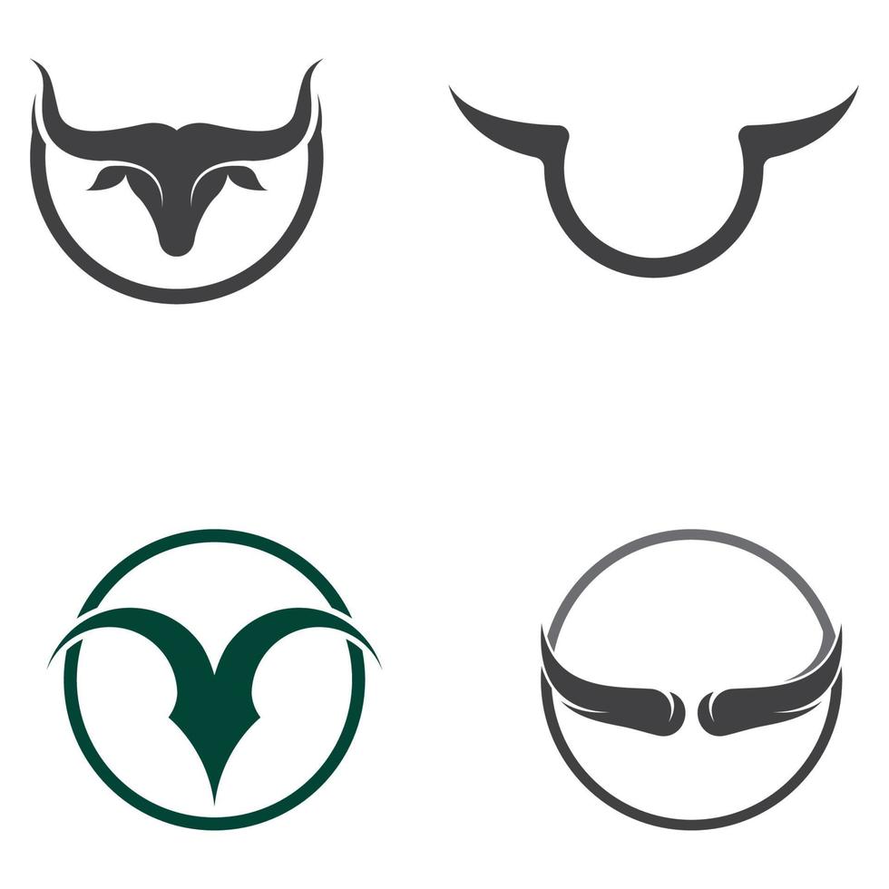 logotipo de chifre de cabeça de touro. usando um conceito de design de modelo de ilustração vetorial. vetor