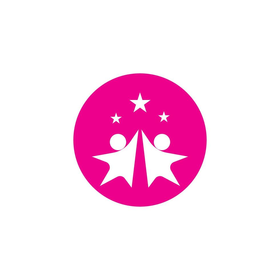 logotipo e símbolo da estrela de pessoas vetor