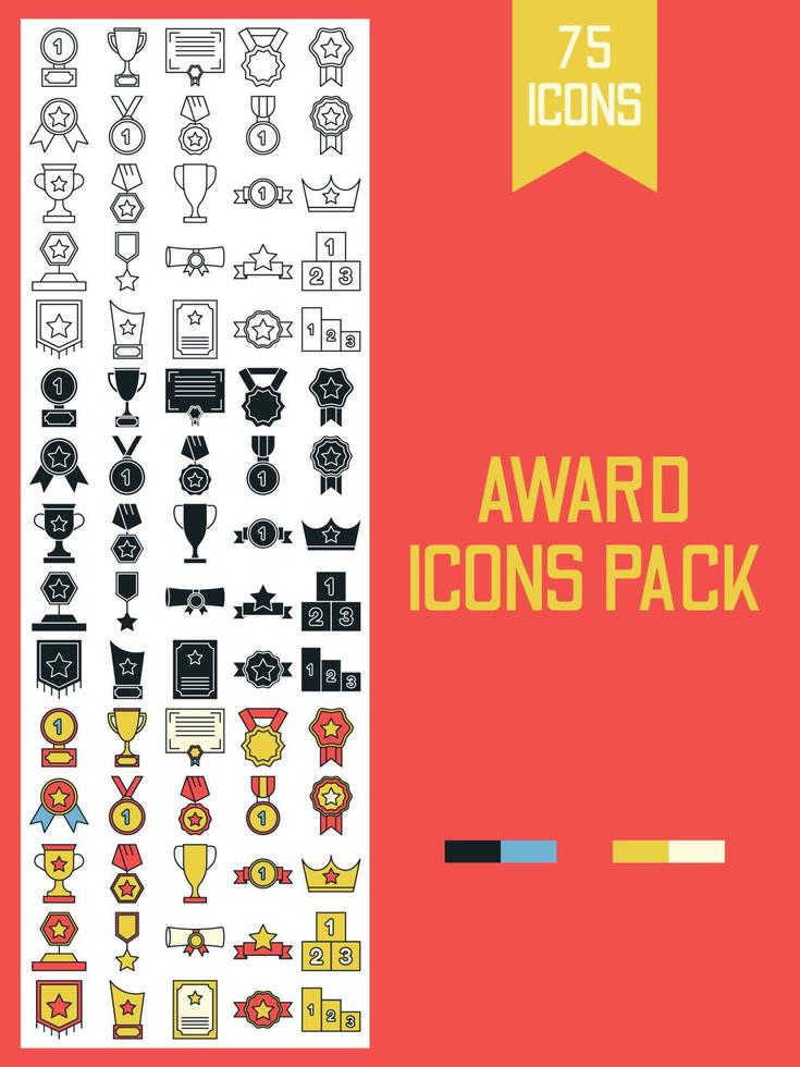 pacote de ícones de prêmios vetor