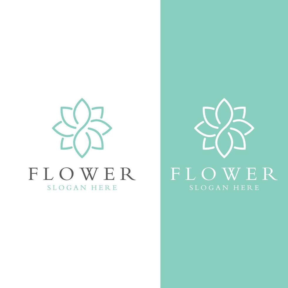 logotipos de flores, rosas, flores de lótus e outros tipos de flores. usando o conceito de design de um modelo de ilustração vetorial. vetor