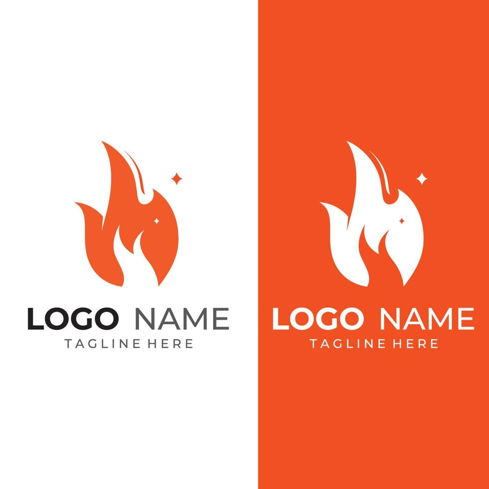 logotipo de fogo ou chama, logotipo de bola de fogo e brasas. usando um conceito de design de modelo de ilustração vetorial. vetor