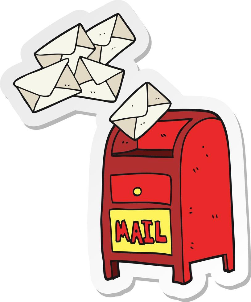 adesivo de uma caixa de correio de desenho animado vetor
