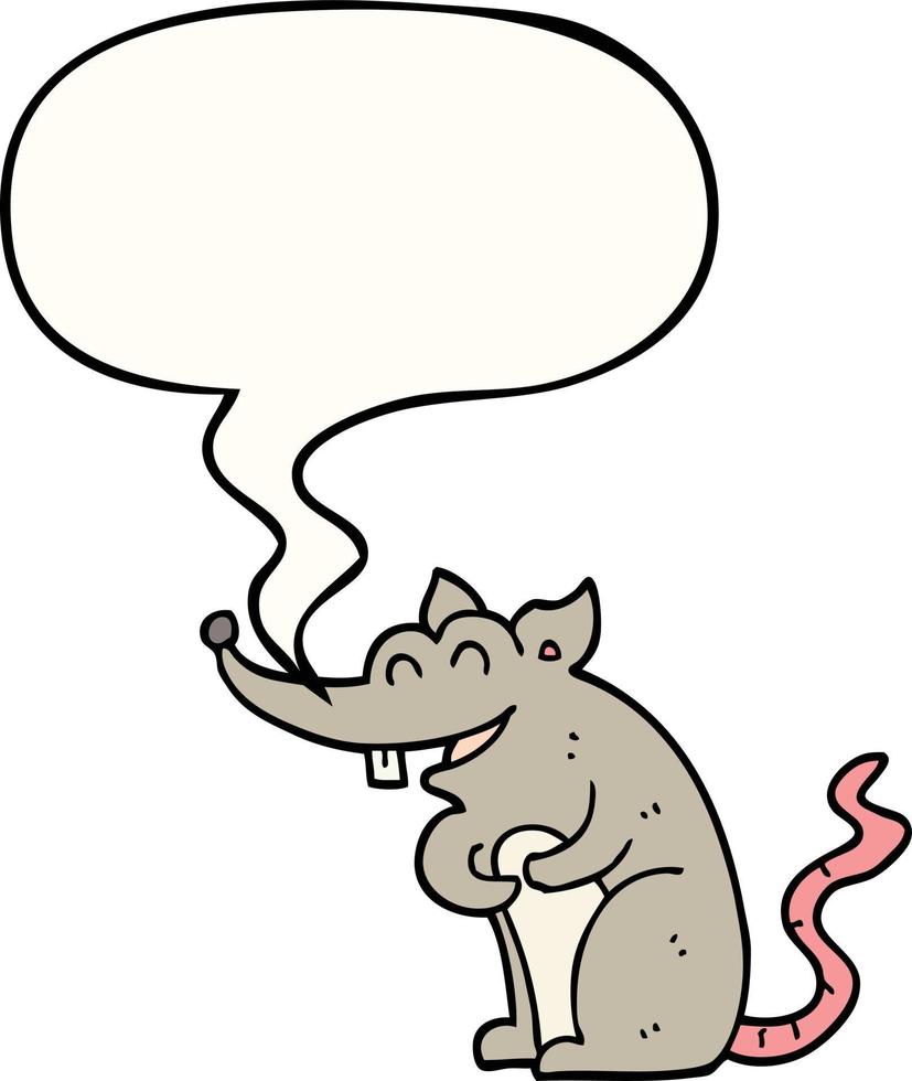 rato de desenho animado e bolha de fala vetor