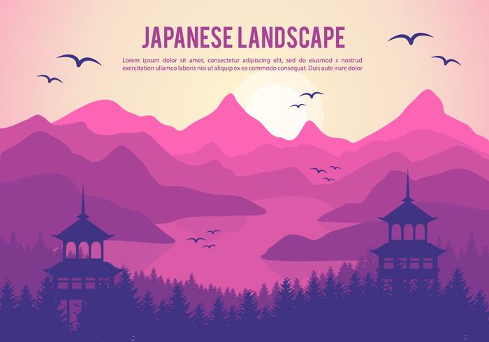 Ilustração vetorial japonesa bonita e gratuita vetor