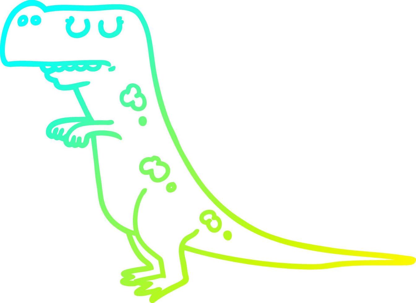 dinossauro de desenho de linha de gradiente frio desenho vetor