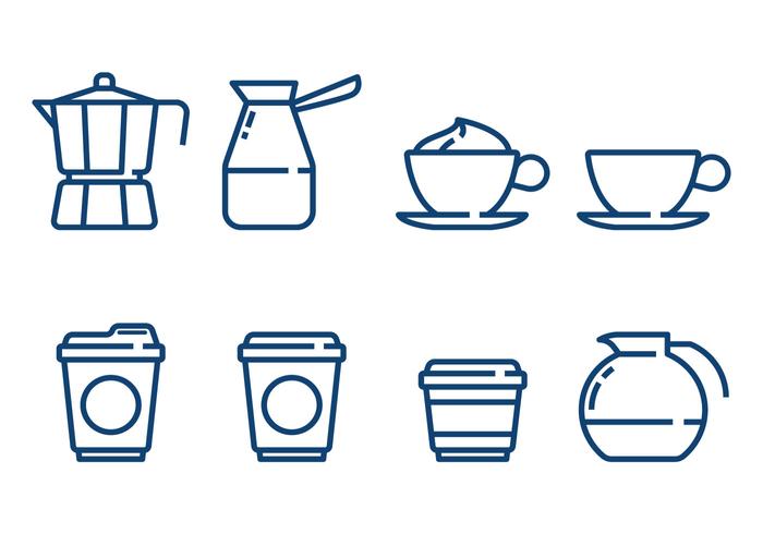 Vetores de ícones Minimalistas de café