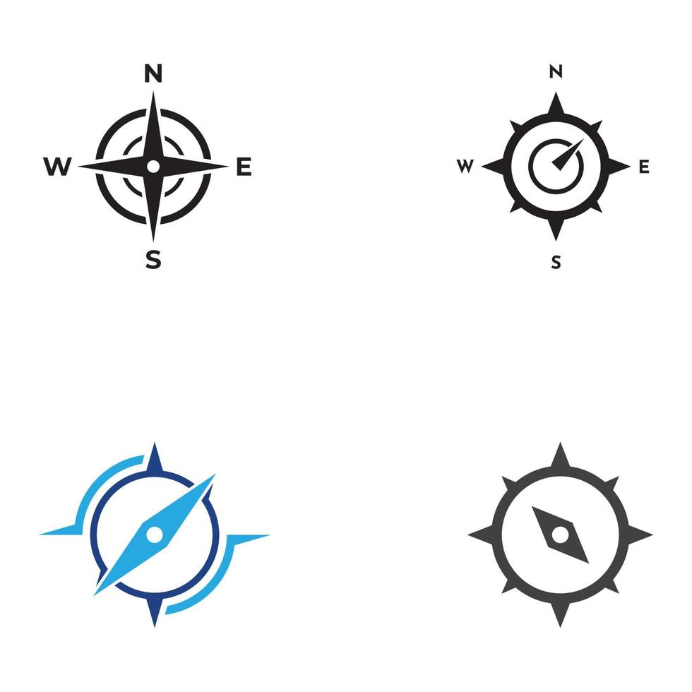 logotipo da bússola, guia direcional ou pandom. modelo de ilustração vetorial de ícone de logotipo de bússola. vetor