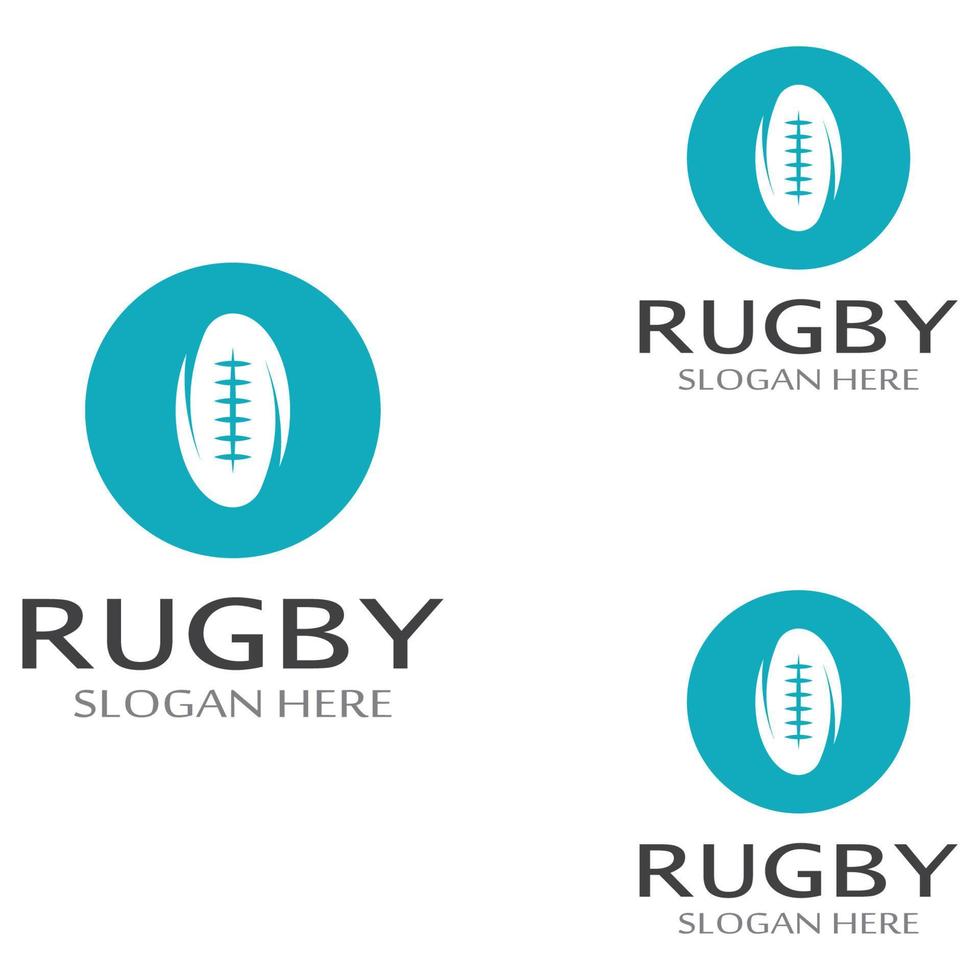 Modelo de logotipo de vetor de ícone de futebol americano de bola de rugby