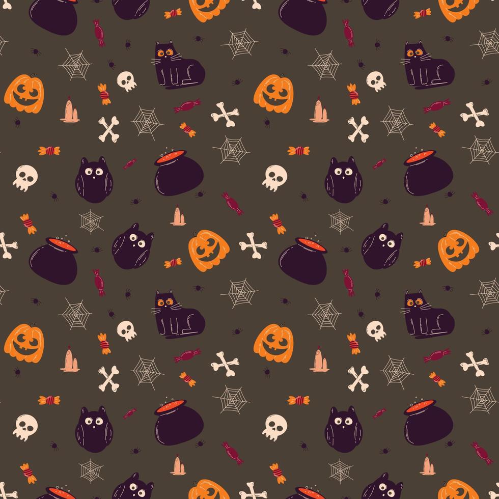 padrão de halloween em estilo perfeito. vetor