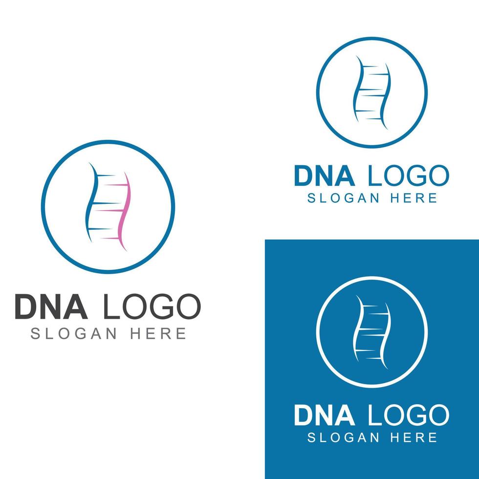 logotipo de vetor de DNA. logotipo médico moderno, com design de modelo de ilustração vetorial