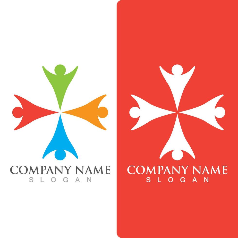 logotipo do grupo comunitário, rede e ícone social vetor