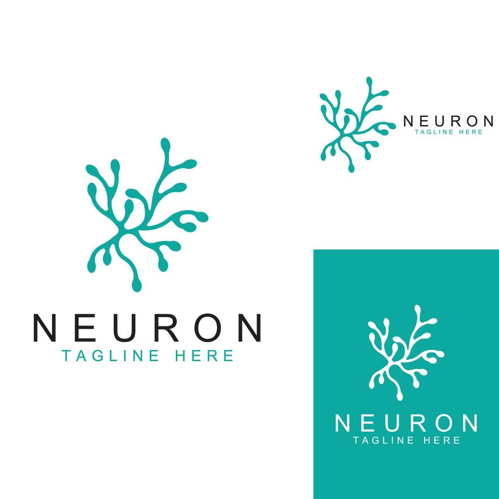 logotipo do neurônio ou logotipo da célula nervosa com modelo de ilustração vetorial de conceito. vetor