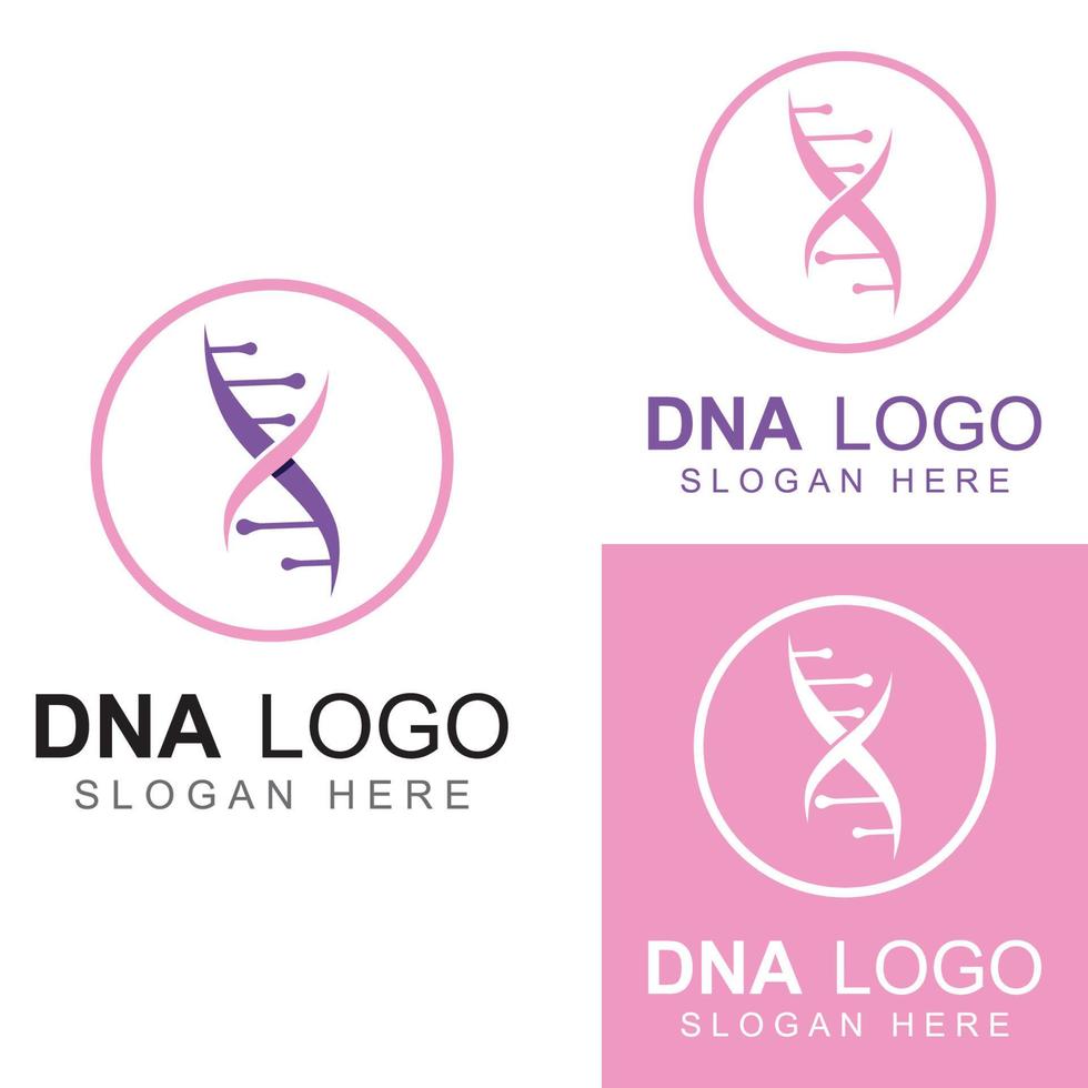 logotipo de vetor de DNA. logotipo médico moderno, com design de modelo de ilustração vetorial