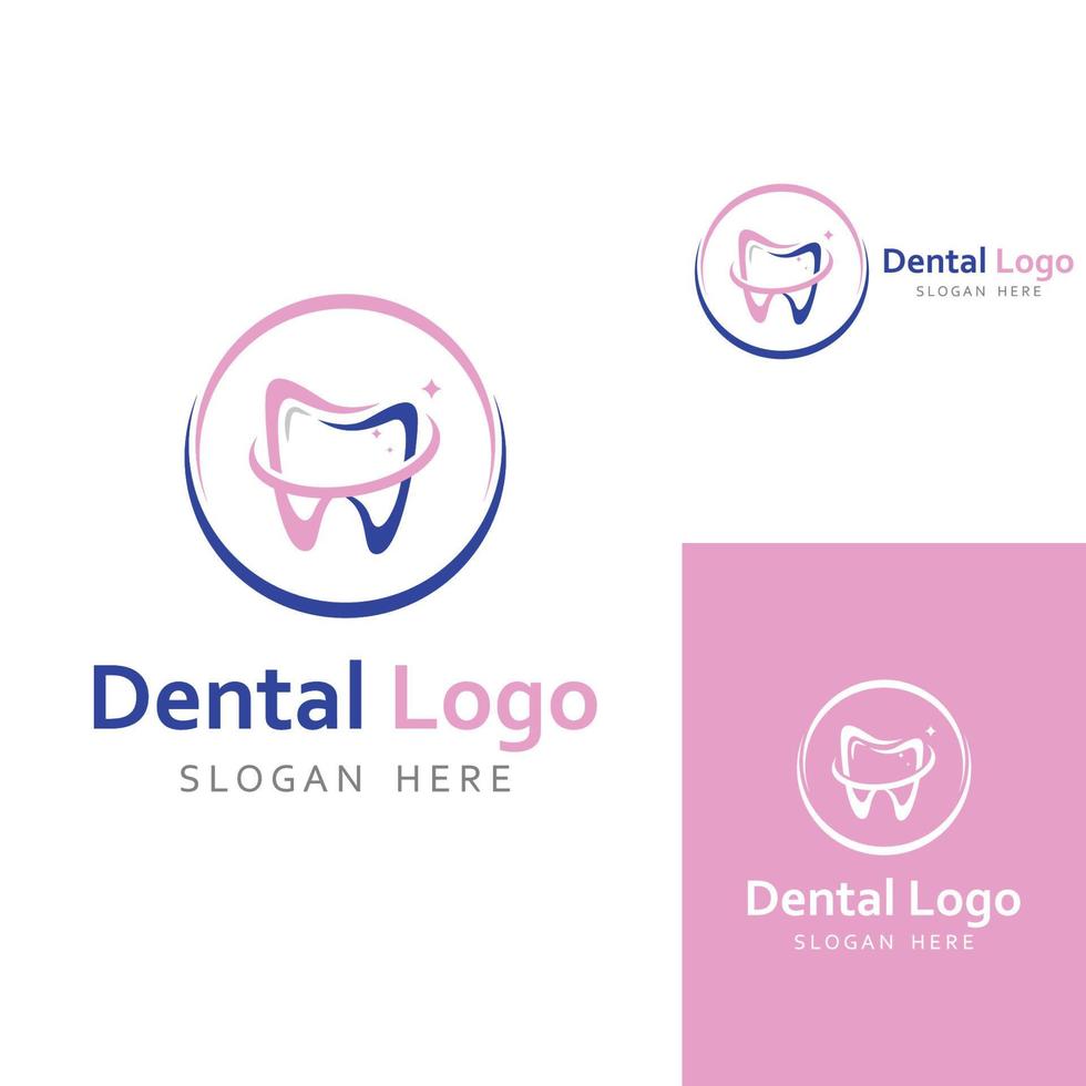 logotipo odontológico, logotipo para saúde bucal e logotipo para atendimento odontológico. usando um conceito de design de vetor de ilustração de modelo
