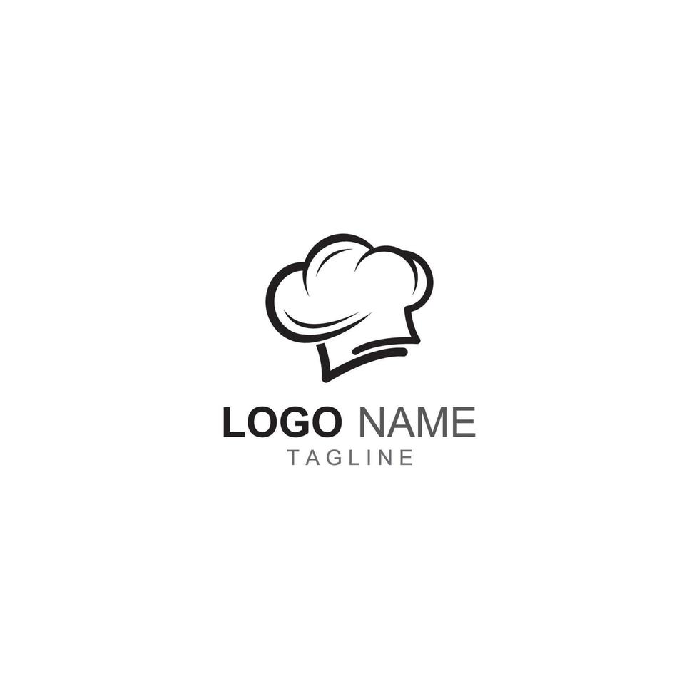 logotipo de chapéu de chef para restaurante, café e entrega de comida online. logotipo com modelo de design de ilustração vetorial. vetor