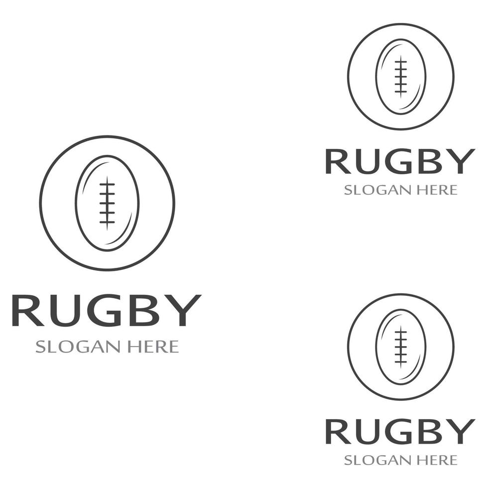 Modelo de logotipo de vetor de ícone de futebol americano de bola de rugby