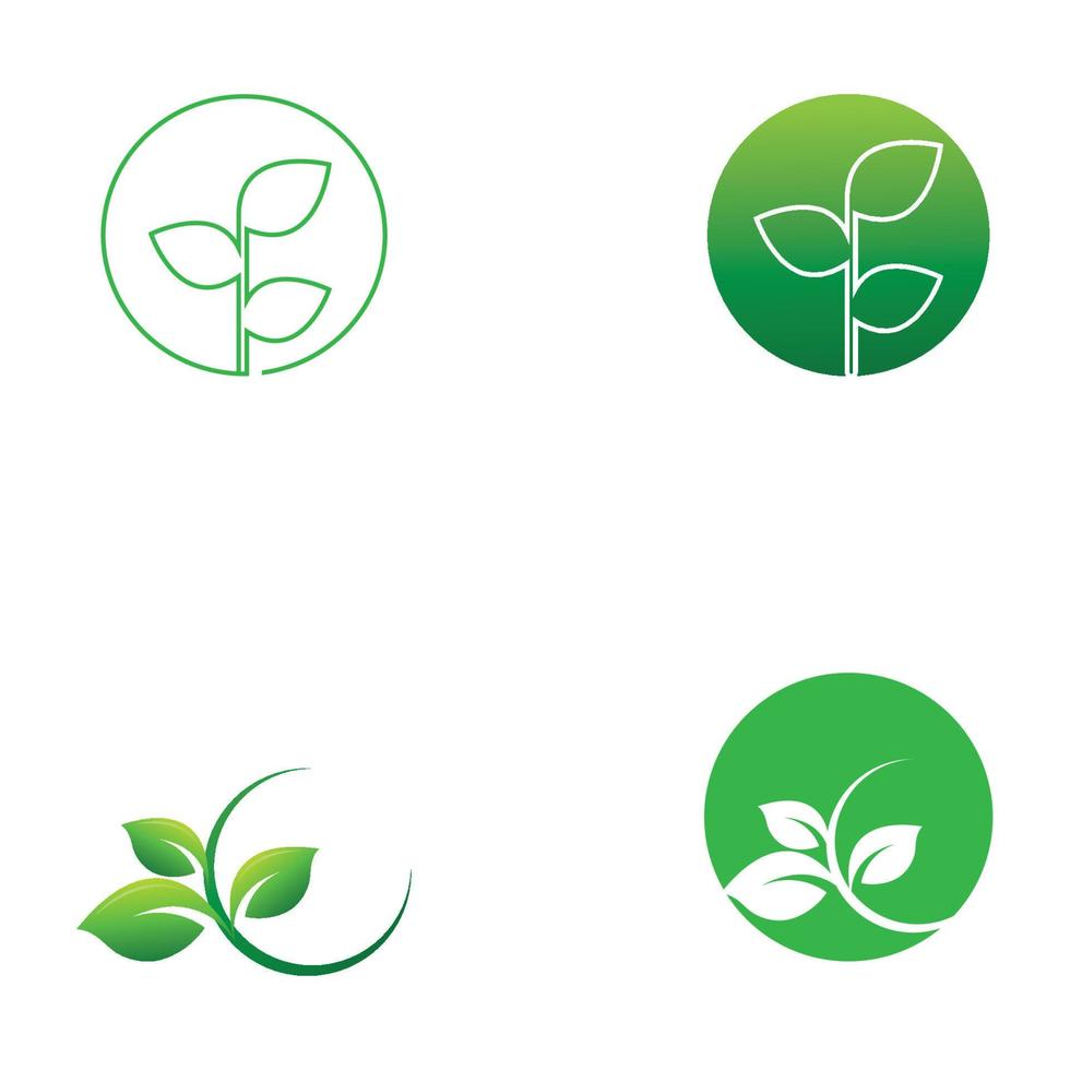 vetor de logotipo verde de árvore de folha