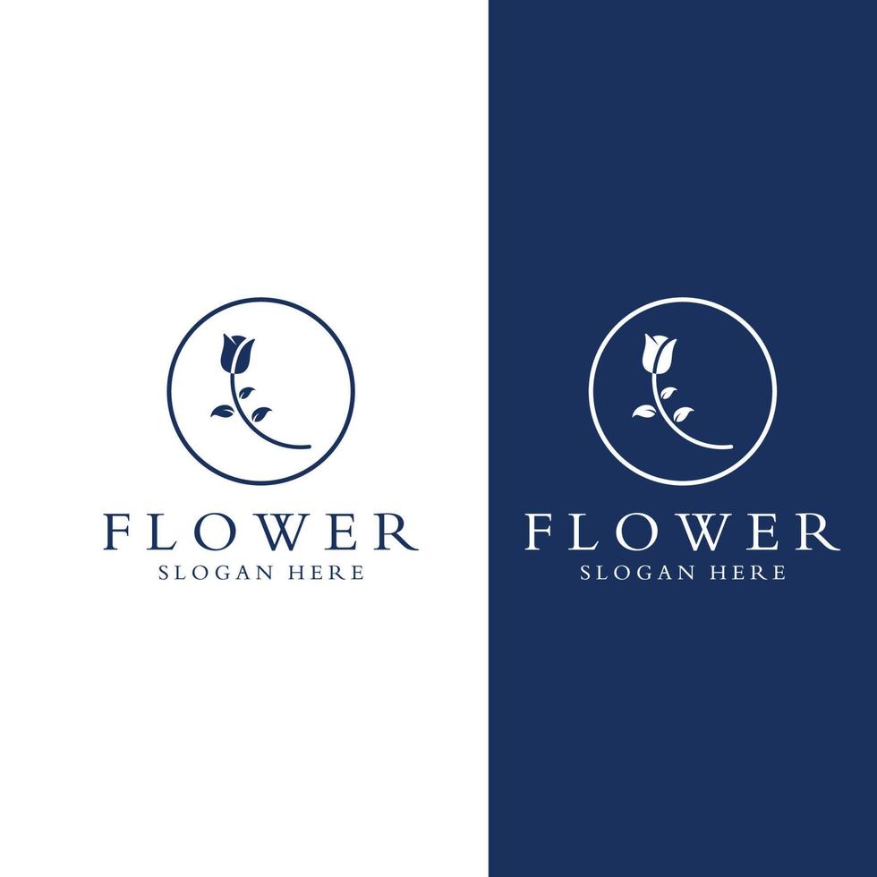 logotipos de flores, rosas, flores de lótus e outros tipos de flores. usando o conceito de design de um modelo de ilustração vetorial. vetor