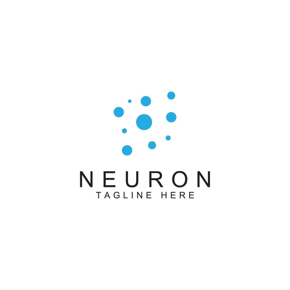 logotipo do neurônio ou logotipo da célula nervosa com modelo de ilustração vetorial de conceito. vetor