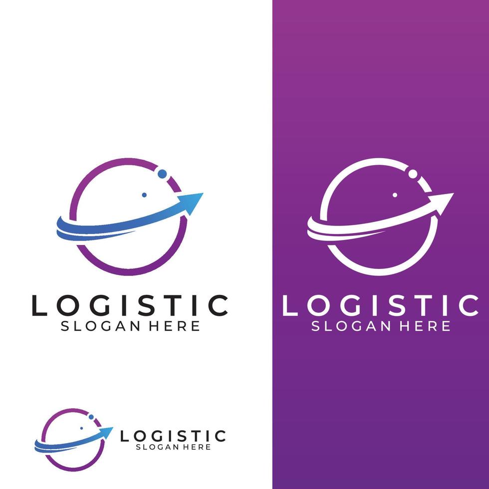 logotipo de vetor da empresa de logística, logotipo do ícone de seta, logotipo de entrega digital rápida. usando edição de vetor de logotipo simples e fácil.