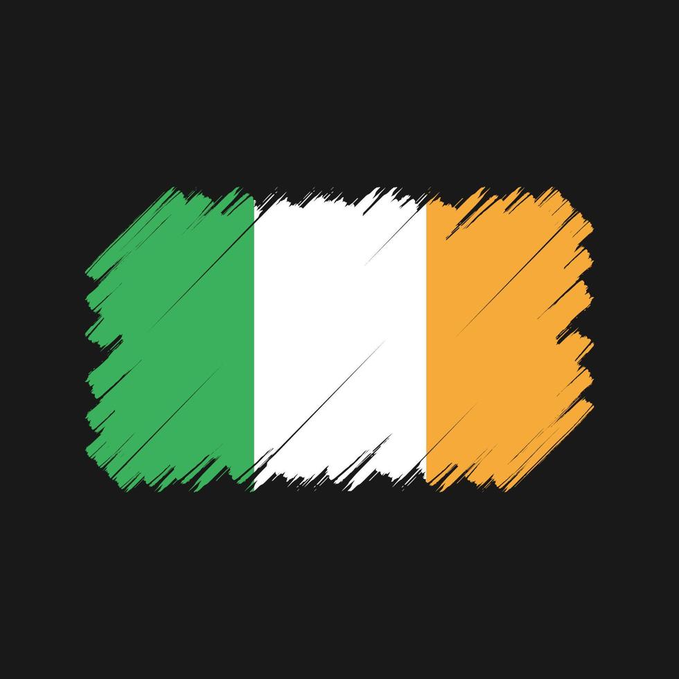 pincel de bandeira da irlanda. bandeira nacional vetor