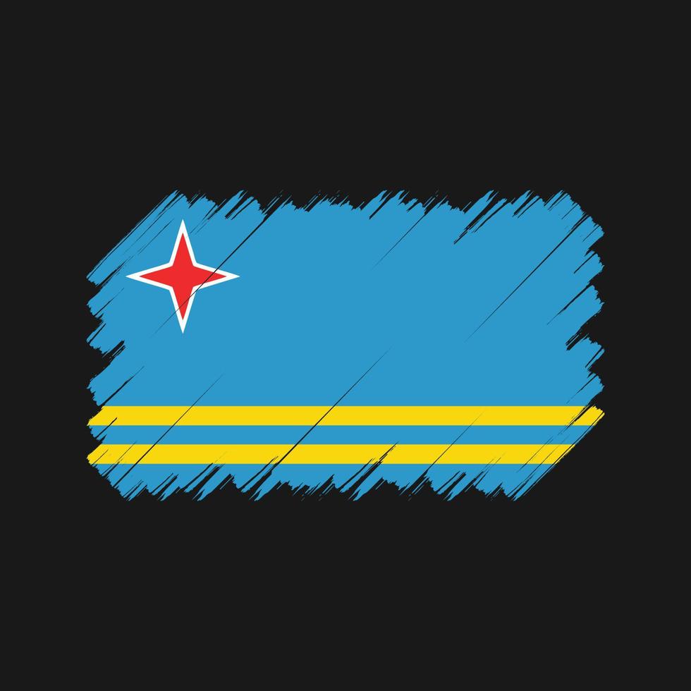 escova de bandeira de aruba. bandeira nacional vetor