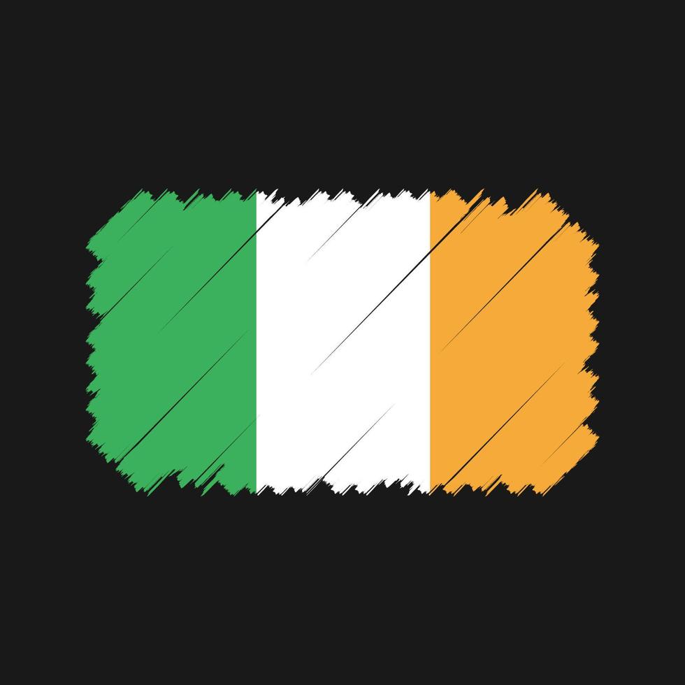 vetor de pincel de bandeira da irlanda. bandeira nacional