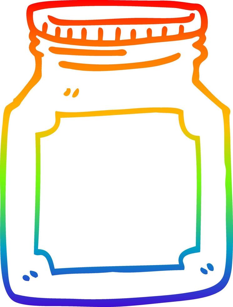 jarra vazia de desenho de linha de gradiente de arco-íris vetor