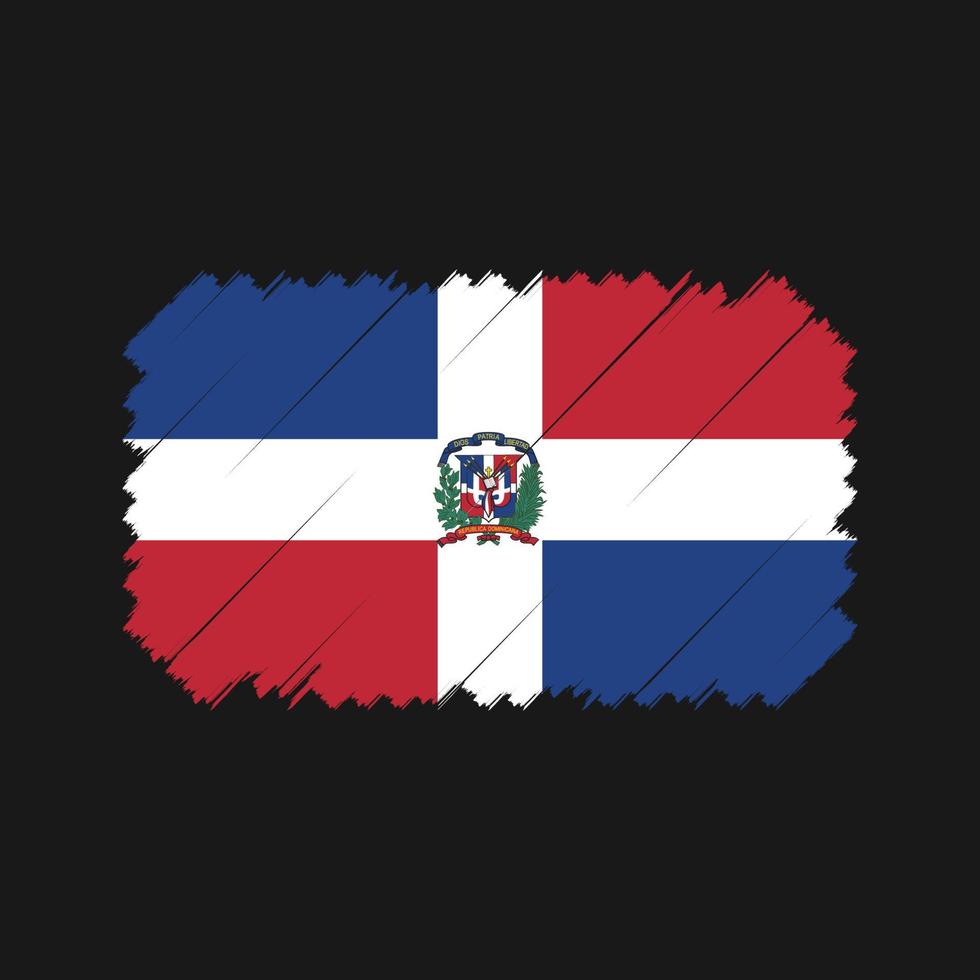 vetor de pincel de bandeira da república dominicana. bandeira nacional