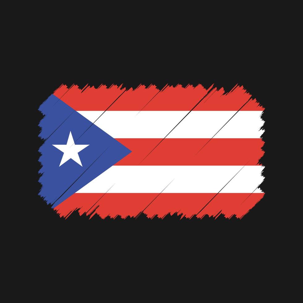 vetor de pincel de bandeira de porto rico. bandeira nacional