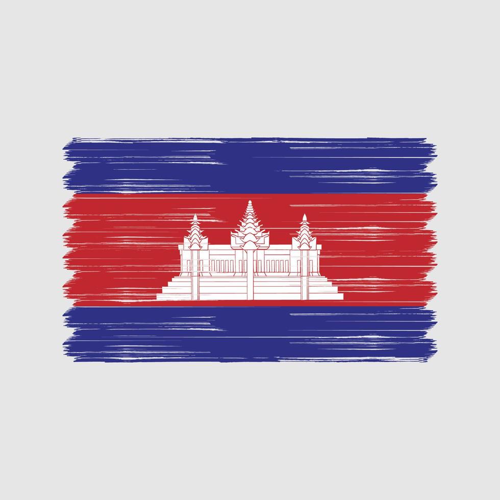 escova de bandeira do camboja. bandeira nacional vetor