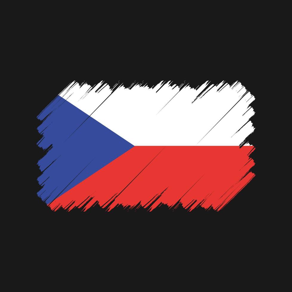 pincel de bandeira da república tcheca. bandeira nacional vetor
