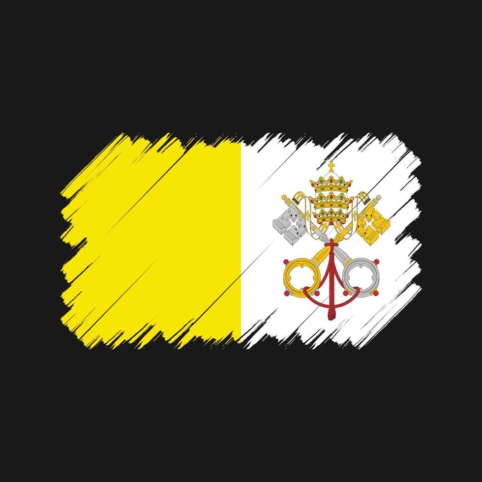 pincel de bandeira do Vaticano. bandeira nacional vetor