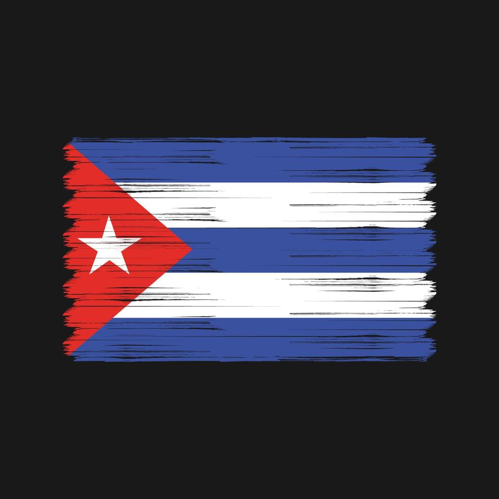 pincel de bandeira de cuba. bandeira nacional vetor