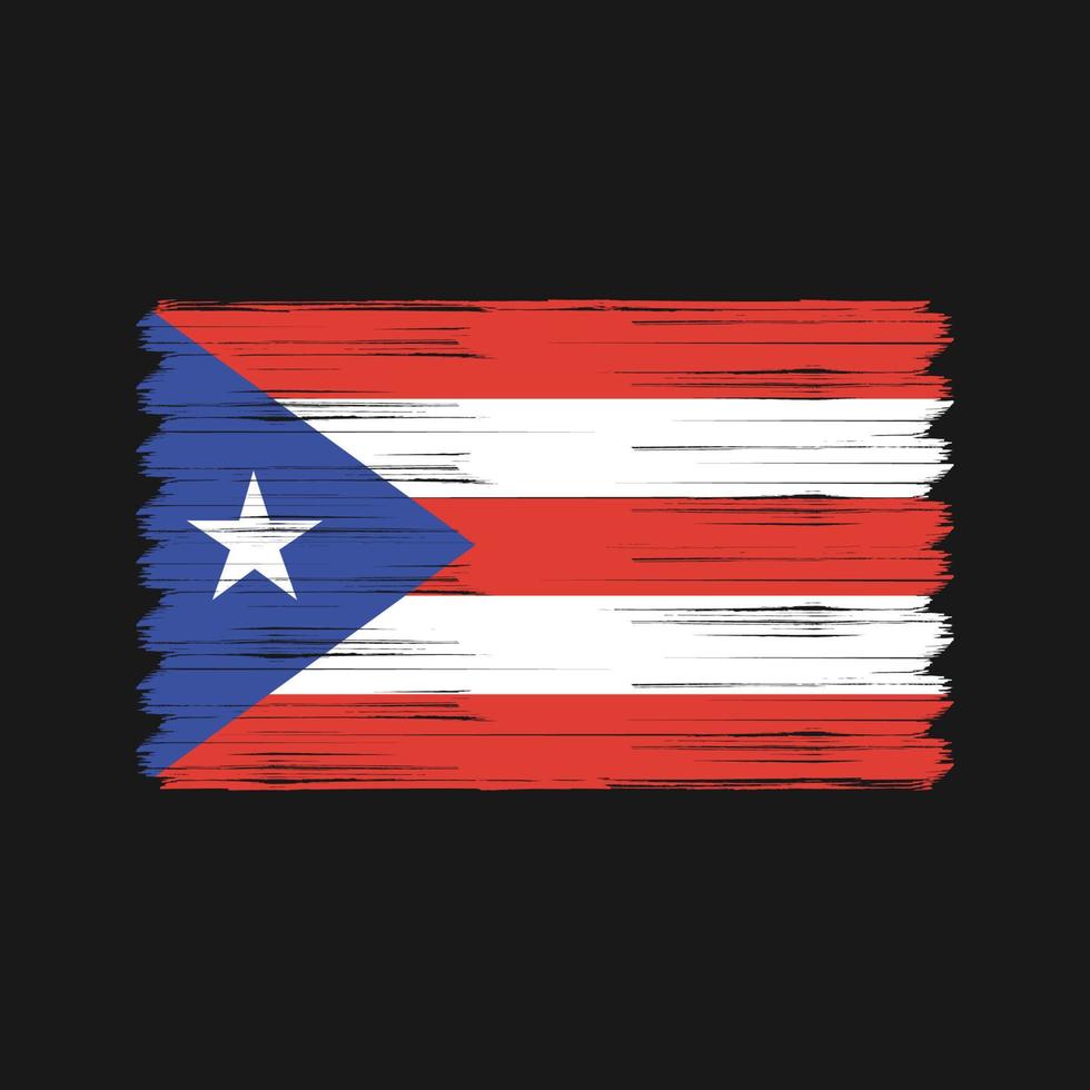 pincel de bandeira de porto rico. bandeira nacional vetor