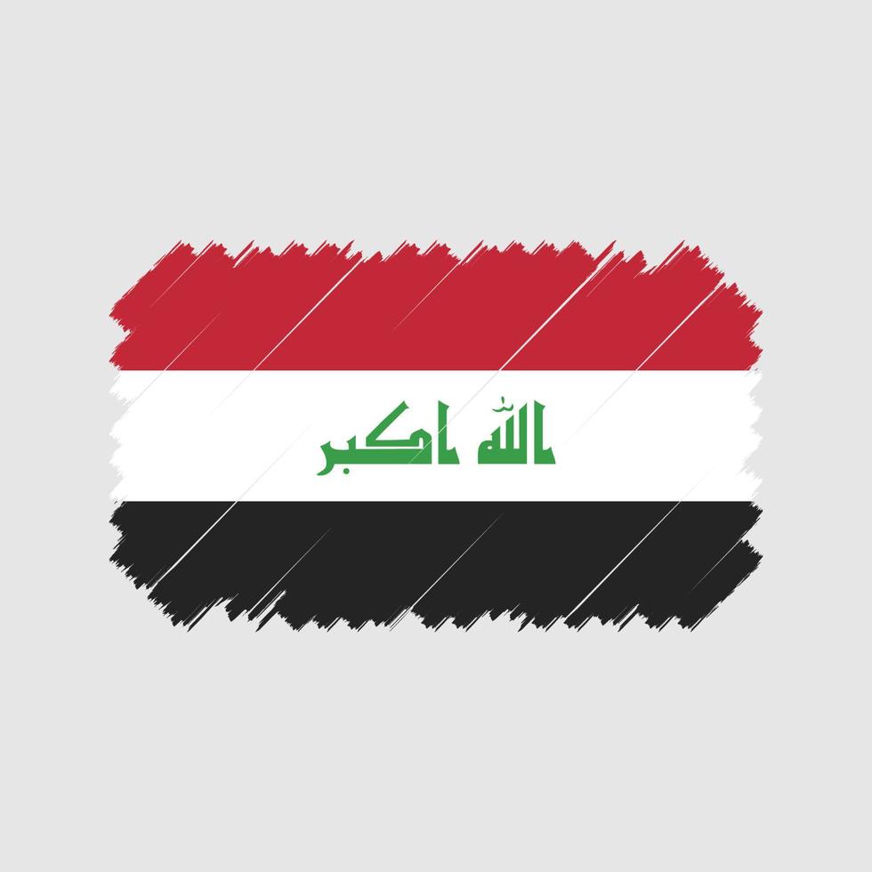 vetor de pincel de bandeira do iraque. bandeira nacional